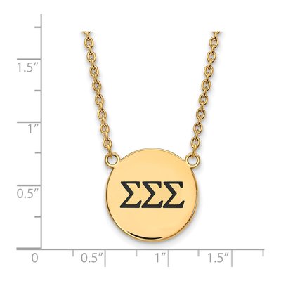 Sigma Sigma Sigma Gold-Plated Sterling Silver Large Tri Pendant – view 2