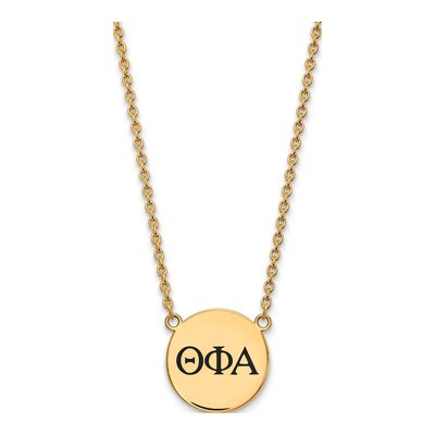 Theta Phi Alpha Gold-Plated Sterling Silver Large Sorority Necklace