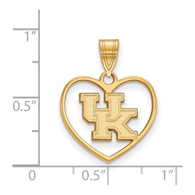 University of Kentucky Gold-Plated Sterling Silver Medium Heart Pendant – view 2