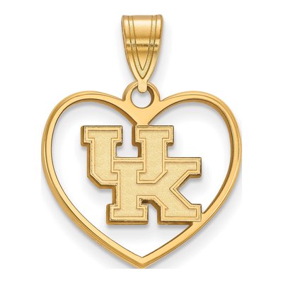 University of Kentucky Gold-Plated Sterling Silver Medium Heart Pendant