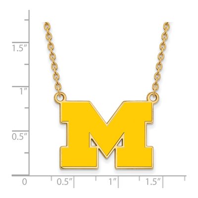 University of Michigan Gold-Plated Sterling Silver Large Wolverines Letter M Necklace – view 2