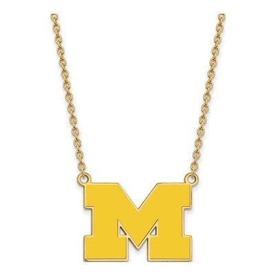 University of Michigan Gold-Plated Sterling Silver Large Wolverines Letter M Necklace