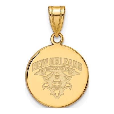 University of New Orleans Gold-Plated Sterling Silver Medium Disc Pendant