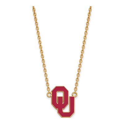 University of Oklahoma Gold-Plated Sterling Silver Large OU Pendant Necklace