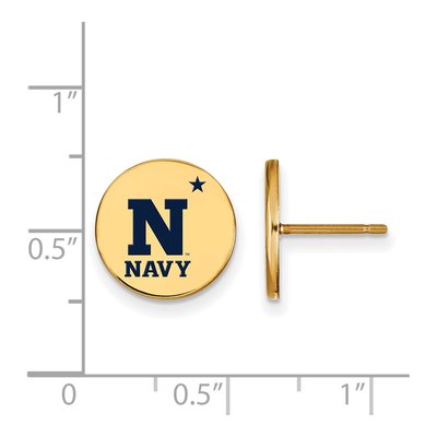 United States Naval Academy Gold-Plated Sterling Silver US Enamel Disc Stud Earrings – view 2
