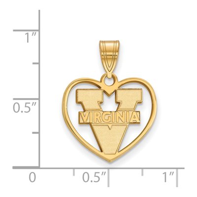 University of Virginia Gold-Plated Sterling Silver Medium Heart Pendant – view 2