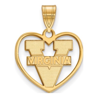 University of Virginia Gold-Plated Sterling Silver Medium Heart Pendant