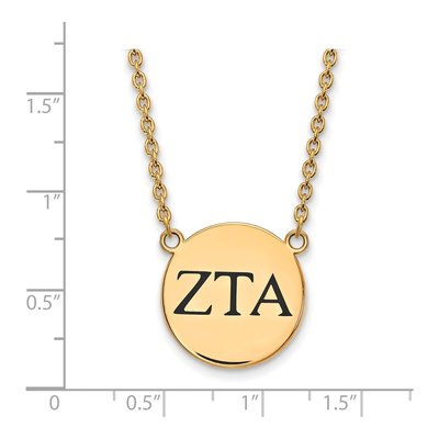 Zeta Tau Alpha Gold-Plated Sterling Silver Large Sorority Pendant Necklace – view 2