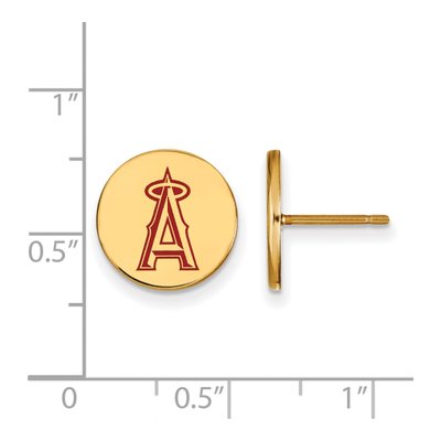 Los Angeles Angels Gold-Plated Sterling Silver LA Enamel Stud Earrings – view 2