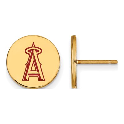 Los Angeles Angels Gold-Plated Sterling Silver LA Enamel Stud Earrings