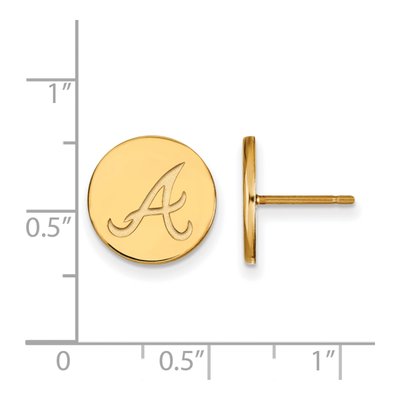 Atlanta Braves Gold-Plated Sterling Silver Small Disc Stud Earrings – view 2