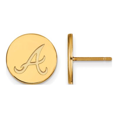 Atlanta Braves Gold-Plated Sterling Silver Small Disc Stud Earrings