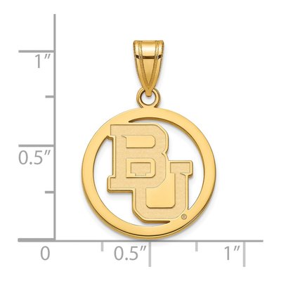 Baylor University Gold-Plated Sterling Silver Medium Bears Circle Pendant – view 3