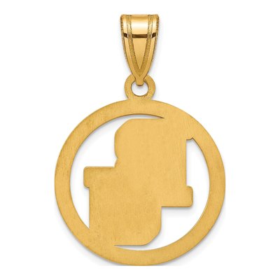 Baylor University Gold-Plated Sterling Silver Medium Bears Circle Pendant – view 4