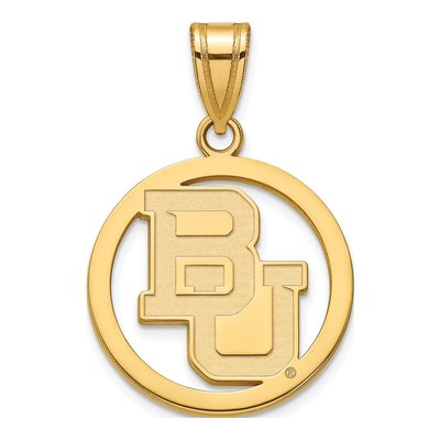 Baylor University Gold-Plated Sterling Silver Medium Bears Circle Pendant