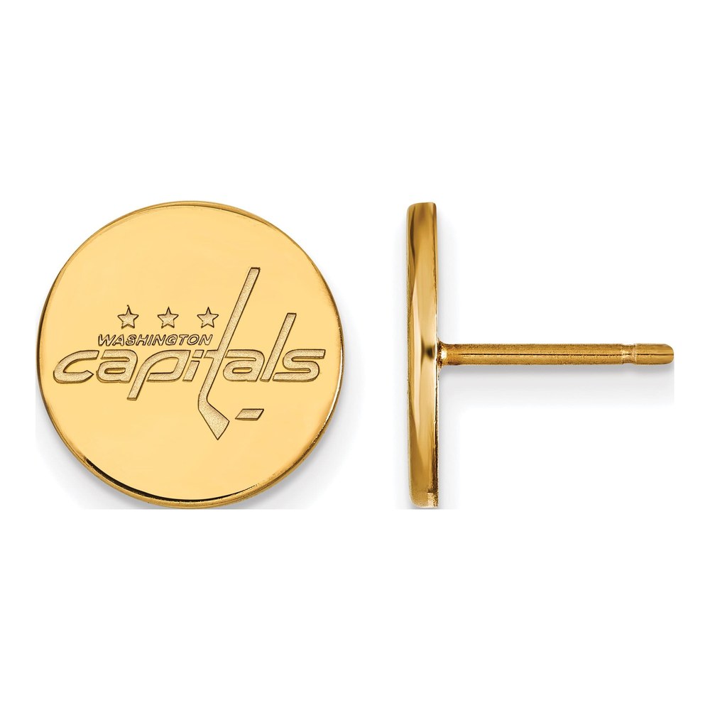 Washington Capitals Gold-Plated Sterling Silver Disc Earrings
