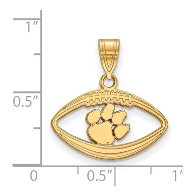 Clemson University Gold-Plated Sterling Silver Medium Tiger Paw Pendant – view 2