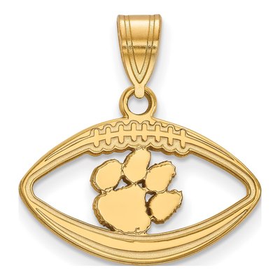 Clemson University Gold-Plated Sterling Silver Medium Tiger Paw Pendant