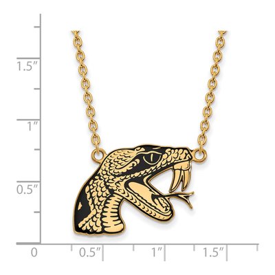 Florida A&M Rattler Enamel Pendant Necklace, 18 in – view 2