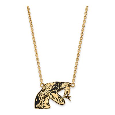 Florida A&M Rattler Enamel Pendant Necklace, 18 in