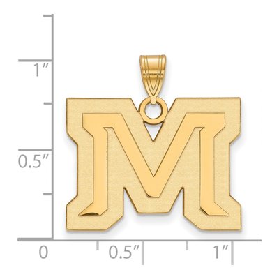 Montana State University Gold-Plated Sterling Silver Large Letter M Pendant – view 2
