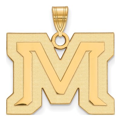 Montana State University Gold-Plated Sterling Silver Large Letter M Pendant