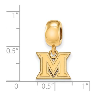 Miami University Gold-Plated Sterling Silver Extra Small Ohio Letter M Dangle Bead – view 3