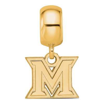 Miami University Gold-Plated Sterling Silver Extra Small Ohio Letter M Dangle Bead – view 4