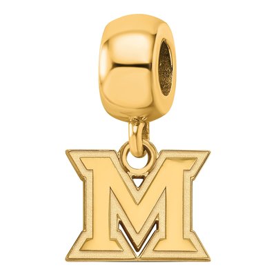 Miami University Gold-Plated Sterling Silver Extra Small Ohio Letter M Dangle Bead