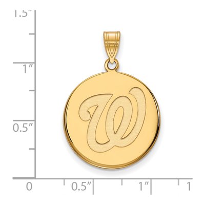 Washington Nationals Gold-Plated Sterling Silver Large Disc Pendant – view 2