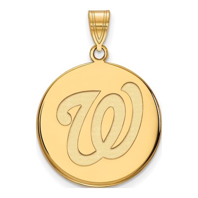 Washington Nationals Gold-Plated Sterling Silver Large Disc Pendant