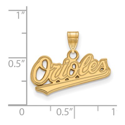 Baltimore Orioles Gold-Plated Sterling Silver Small Script Pendant – view 2