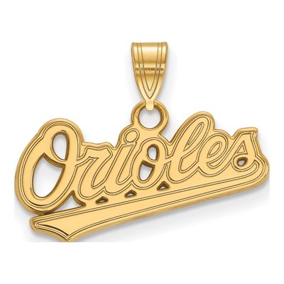 Baltimore Orioles Gold-Plated Sterling Silver Small Script Pendant