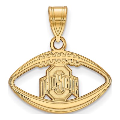 Ohio State University Gold-Plated Sterling Silver Medium Football Pendant