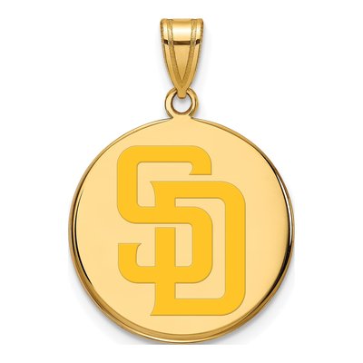 San Diego Padres Gold-Plated Sterling Silver Large Enamel Disc Pendant