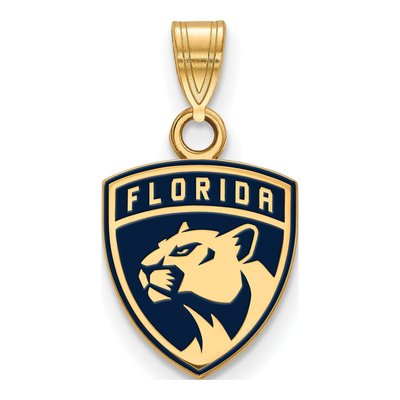 Florida Panthers Gold-Plated Sterling Silver Small Enamel Pendant