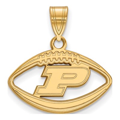 Purdue University Gold-Plated Sterling Silver Medium Football Letter P Pendant