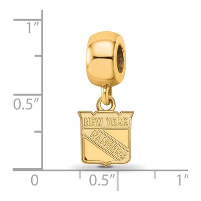 New York Rangers Gold-Plated Sterling Silver Extra Small NY Dangle Bead – view 3