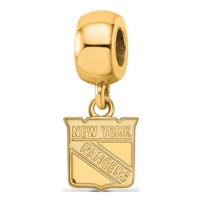 New York Rangers Gold-Plated Sterling Silver Extra Small NY Dangle Bead