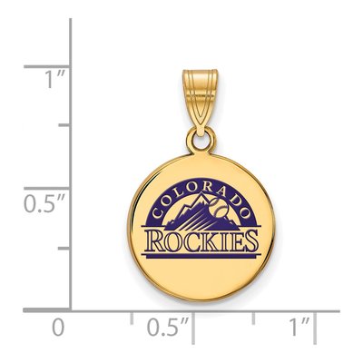 Colorado Rockies Gold-Plated Sterling Silver Medium Enamel Pendant – view 2