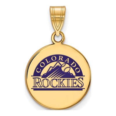 Colorado Rockies Gold-Plated Sterling Silver Medium Enamel Pendant