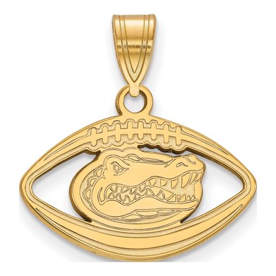 University of Florida Gold-Plated Sterling Silver Medium Of Gator Football Pendant