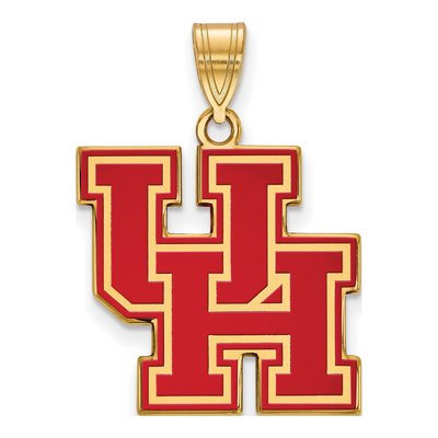 University of Houston Gold-Plated Sterling Silver Large Enamel Pendant