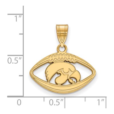 University of Iowa Gold-Plated Sterling Silver Medium Hawk Pendant – view 2
