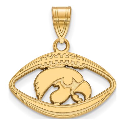 University of Iowa Gold-Plated Sterling Silver Medium Hawk Pendant