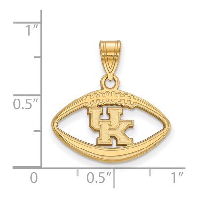 University of Kentucky Gold-Plated Sterling Silver Medium Wildcats Football Pendant – view 2