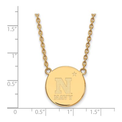 United States Naval Academy Gold-Plated Sterling Silver Large US Necklace – view 2