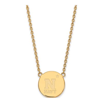 United States Naval Academy Gold-Plated Sterling Silver Large US Necklace