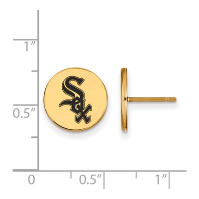 Chicago White Sox Gold-Plated Sterling Silver Enamel Stud Earrings – view 2