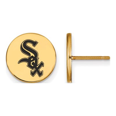 Chicago White Sox Gold-Plated Sterling Silver Enamel Stud Earrings